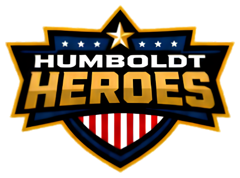 Humboldt Heroes logo: a gold star above a navy shield reading Humboldt Heroes, with red and white stripes below