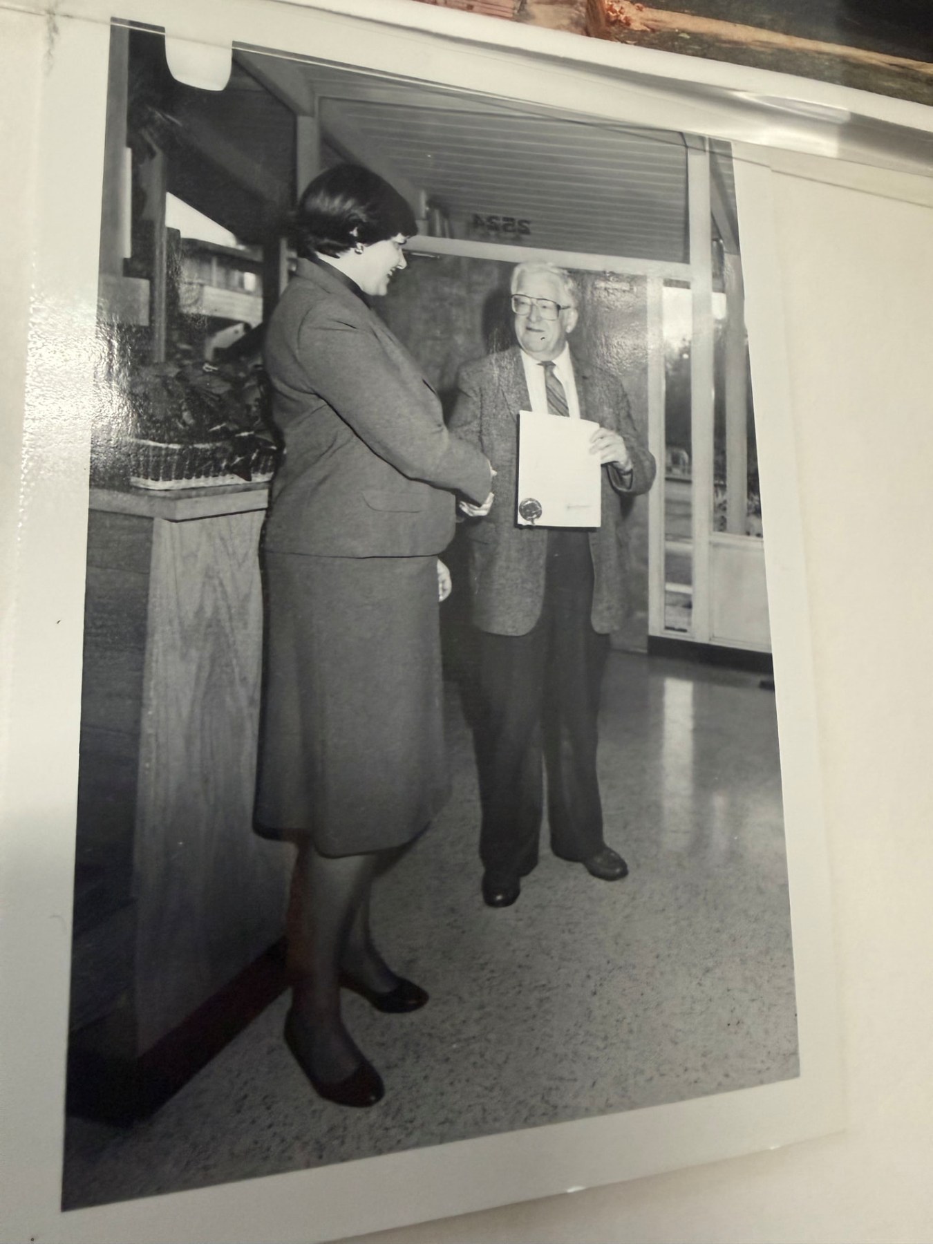 An early community recognition presentation connected with the Blood Bank