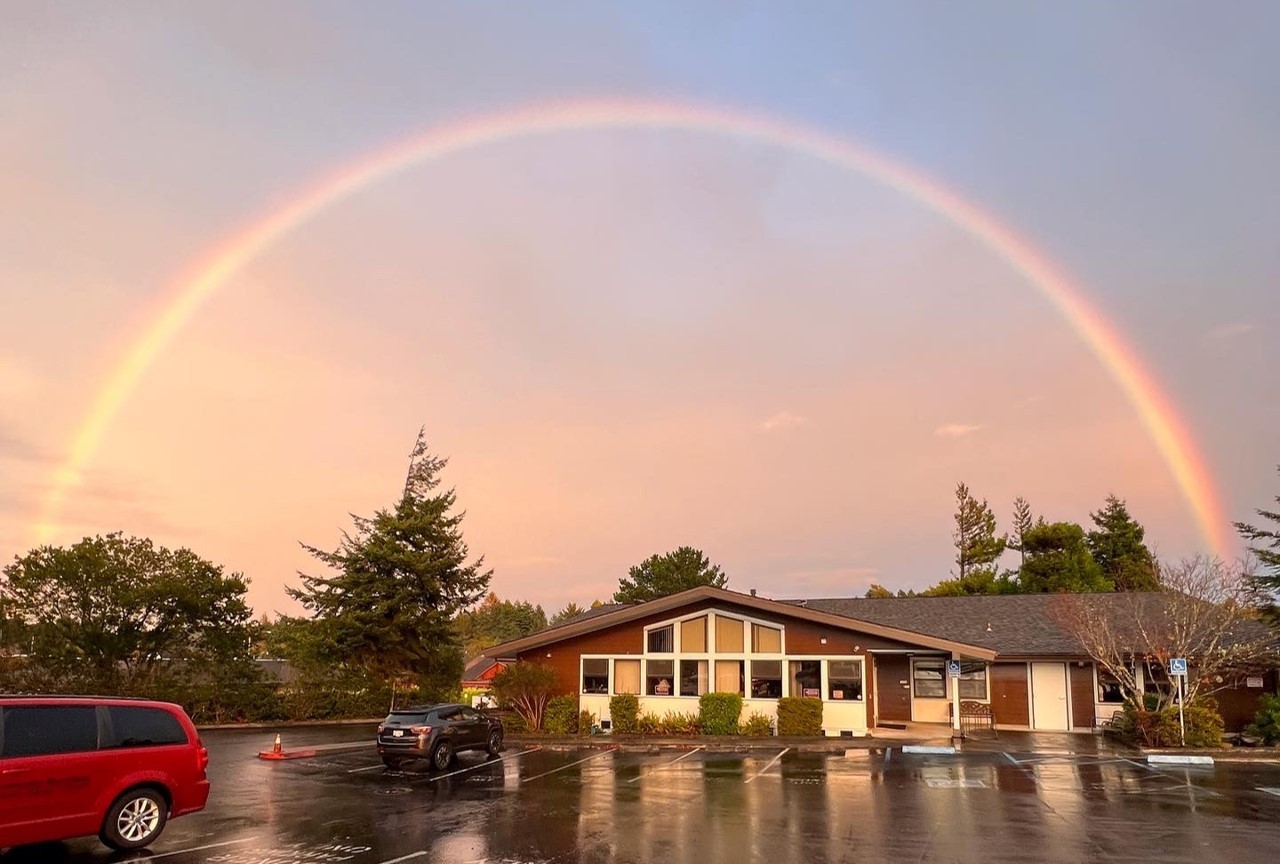 Rainbow over the Eureka donor center